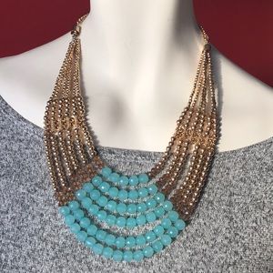 Stunning necklace w blue beads